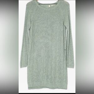 Green Ribbed Knit Sweater